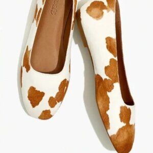 Madewell The Cory Flat in Cow Print Calf Hair Size 7
